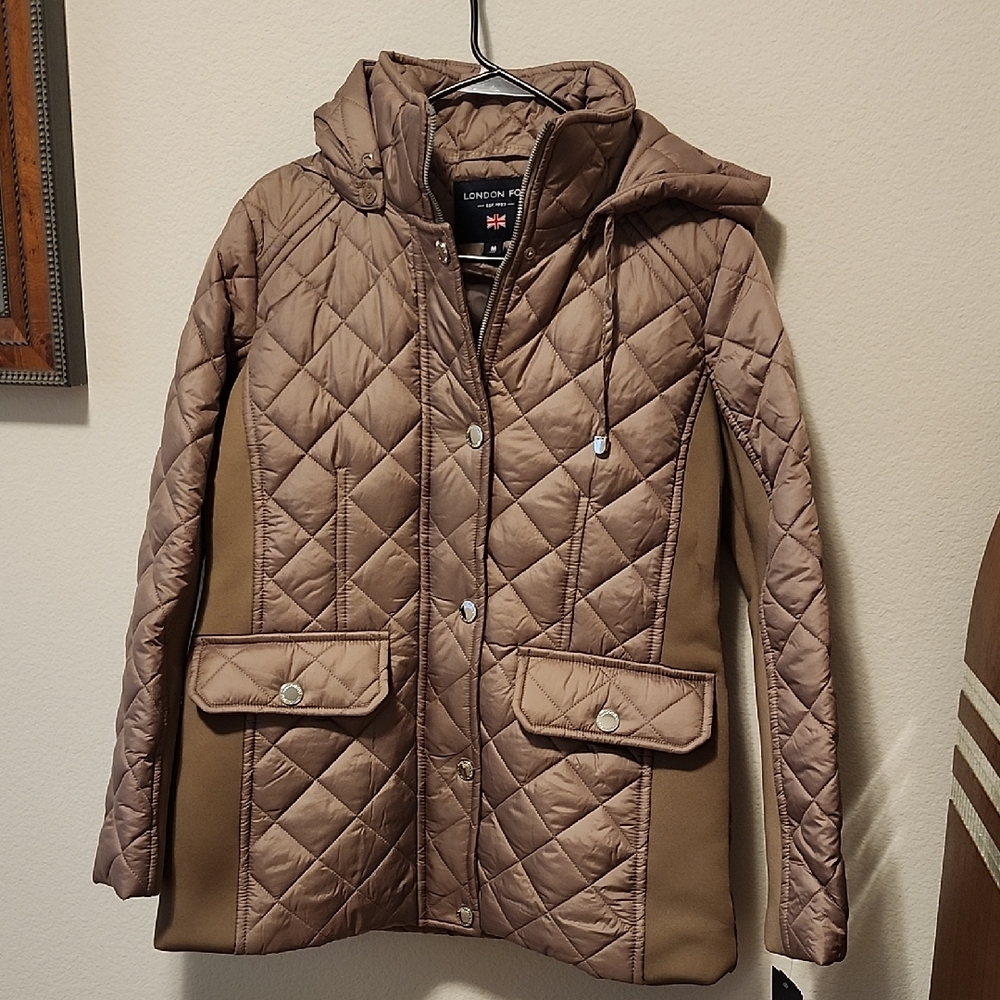 London Fog Women's Quilted Brown Puffer Coat